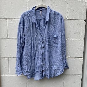 Free People Light Blue Button Down